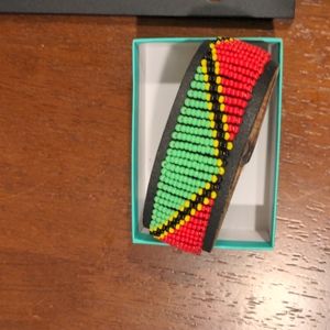 Beaded leather bracelet